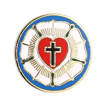Lutero Rosa Selo Luterana Luteranismo Pin Religião, uma Seita Cristã Selo, Insígnia Emblema 1