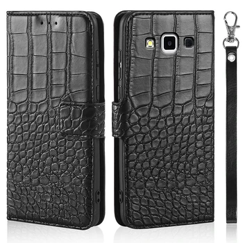 Luxo Flip Case para Samsung Galaxy A3 2015 Versão A300 A300F A300FU Tampa do Couro da Textura de Crocodilo Design de Livro de Telefone Coque 2
