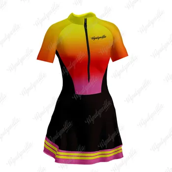 Macaquinho Saia Feminino Ciclismo Jersey Skinsuit Vestido De Verão De Btt Team Executando O Vestido Vestidinho Saia De Bicicleta De Triatlo De Roupas