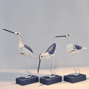 Madeira Marinha de aves Marinhas, de Estilo Mediterrâneo, Escultura, Decoração Artesanato Y4QC