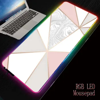 Mairuige Mármore Branco RGB Mousepad, Superfície Macia, à prova de água, Colorido de Iluminação LED Gaming Mouse Pad Mat para PC Computador Portátil