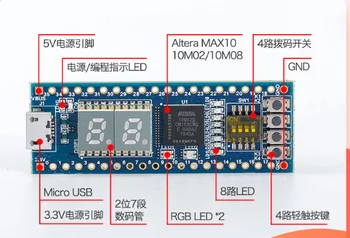 MAX1000 Altera MAX10 passo pezinhos FPGA da placa de desenvolvimento utilizada para recomendar downloader 10M08SCM153 10M02SCM153 EK-10M08