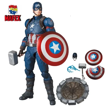 Medicom Original MAFEX Nº 130 Capitão América Steven Rogers (Os Vingadores 4: Endgame Ver.) Marvel Modelo De Anime Figura De Ação De Brinquedos