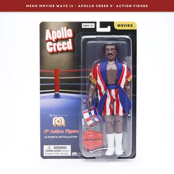 Mego Filmes de Onda 12 Apollo Creed Vintage Cartões de Suspensão e Articulações Móveis de 8 polegadas Modelo Figura Brinquedos de Coleção Limitada