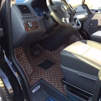 Melhor qualidade tapetes! Conjunto completo de carro tapetes + tapete tronco para a Volkswagen Multivan T5 2015-2003 6 7 lugares impermeável durável tapetes 2