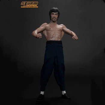 Mestre de Kung Fu, Bruce Lee Figura TEMPESTADE Colecionáveis Estático esculpir o Modelo de Brinquedos em caixa de Presente