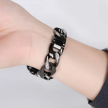 Metal Pulseira de Diamante Cadeia Inteligente Pulseira de Aço Inoxidável do Bracelete para Apple Relógio 1/2/3/4/5/6