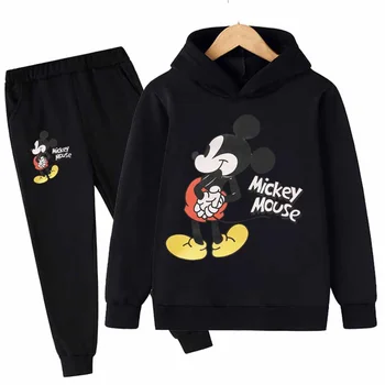 Mickey Mouse Conjunto De Roupa Para Bebé Menino Com O Outono Inverno Terno De Minnie Mouse Criança Criança Hoodies Conjunto Infantil Menino Roupas 1