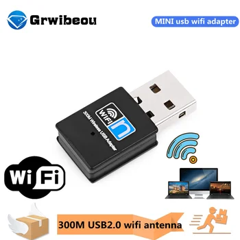 MINI Adaptador USB Wifi 300Mbps USB2.0 wifi antena de wifi usb ethernet dongle wifi 802.11 n/g/b enchufe usb wifi lan comfas