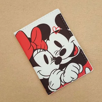 Minnie do Mickey de Disney Beijo Acessórios de Viagem a Capa de Passaporte Titular PU Couro Mulher Menina ID de Banco de Titulares de Cartão de Presentes de Casamento