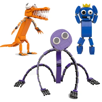MOC Rainbowed Jogo Monstro Azul friendsed Blocos de Construção de Personagem de desenho animado Roxo/verde/laranja Monstros Modelo de Bloco de Brinquedos Presentes