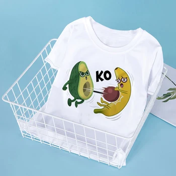 Moda para Crianças T-Shirt Crianças Para Meninos Um Menino Meninas Abacate Camisas de Crianças Infantil Criança Bebê Engraçado dos desenhos animados Tee Tops de Roupas