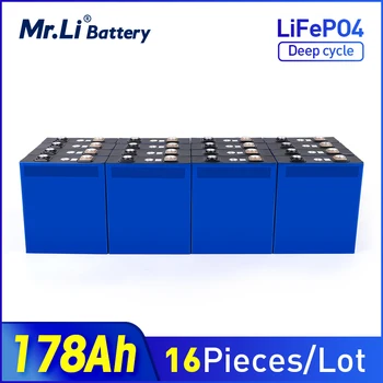 Mr. Li 16pcs 3.2 V 178Ah Recarregável Lifepo4 Bateria de Lítio de Fosfato de Ferro de Célula DIY Bateria Recarregável UE NOS Livre de Impostos 1