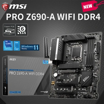 MSI PRO Z690-WIFI placa-mãe 4 X DDR4 128GB 6400MHz LGA 1700 6x SATA 4x M. 2 Suporta 12 de Geração Intel Core JOGOS de placa-Mãe NOVA 1