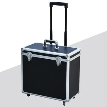 Multifuncional quadro de alumínio do trole de vinho tinto copo de Ferramentas da caixa de armazenamento universal mala de viagem, saco de 4 rodas bagagem abs 2