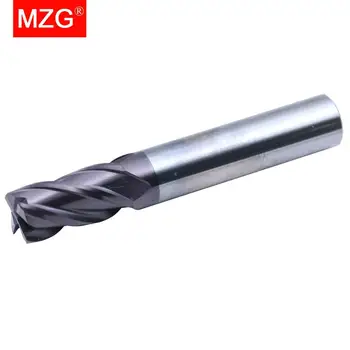 MZG Corte HRC55 4 Flauta de 0,5 mm, 1 mm de Usinagem de Fresamento do Aço de Tungstênio da Espiral Ferramentas Fresas Rodada Ball Nose 1
