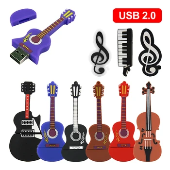 Música do Modelo de Unidade Flash USB Guitarra Pen Drive Violino Pendrive Violoncelo Memory Stick Beth Disco de U-Chave da Cadeia de 16GB 32GB 64GB 128GBфлешка