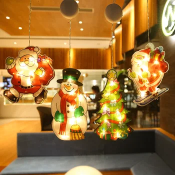 Natal de Luz Led Otário Janela Hanging Lamp Decorações de Natal para a Casa De 2022 Feliz Natal Decoração Navidad Ano Novo