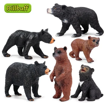 Nova Simulação de Animais Silvestres Balck Bear Cub Modelo de Figuras de Ação da Coleção de Miniatura de Cognição Brinquedos Educativos para crianças de Presente