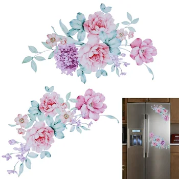 Novas Flores 3D Adesivos de Parede Lindo Peônia Geladeira Adesivos Roupeiro Wc, casa de Banho Decoração de Vinil Adesivos de Parede/Adesivo 2019 1
