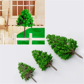 NOVO 10Pcs/lot Escala Arquitetônica Mini Árvores do Modelo de Layout de Trem Paisagem Miniaturas Árvore de Construção de Kits de Brinquedos para Crianças