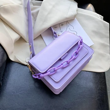 Novo Candy Colors Mini Flap Bag Tendência Senhora Pu de Couro, Sacos de Ombro para as Mulheres 2022 Cadeia de Moda Design Feminino Saco Crossbody Sac