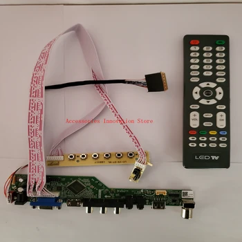 Novo Driver de Controlador de Placa de Monitor Kit LTN156AT17 LTN156AT02 LTN156AT24 TV+HDMI+VGA+USB 1366 X 768 40 Pinos do LCD LED Tela do Painel
