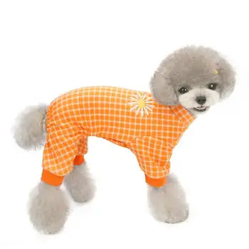 Novo Pequeno E Encantador De Cães De Pijama Quatro Pernas Cães De Estimação Gato Roupas De Cachorro Macacão Para O Cão Casaco De Chihuahua Cachorros Roupas Xadrez
