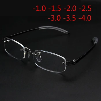 Novo sem moldura míope óculos de Armação de Óculos de Homens, Mulheres sem aro Super Leve Armação de Óculos de Miopia de 100 ~ 400 graus