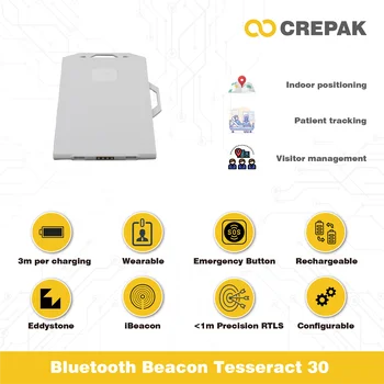 NRF 52810 Wearable Bateria Recarregável Bluetooth AOA Emblema do Beacon/Active/Ibeacon/BLE 5.0/Etiqueta de SOS Pressione o Botão Tesseract 30 1