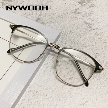 NYWOOH Terminado Miopia Óculos Homens Metal Míope, Óculos de Mulheres Míopes, Óculos de Prescrição -1.0 de 1,5 a 4,0 2