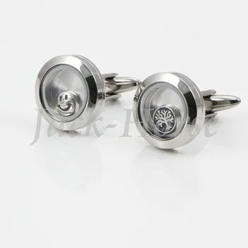 O mais popular Impermeável botão de punho de aço inoxidável 316l flutuante medalhão cufflink 2
