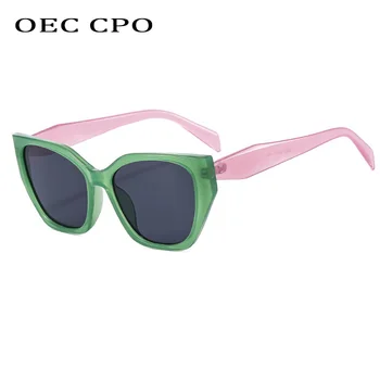 OEC CPO Vintage Praça Óculos de sol de Mulheres Novas Tendências de Grandes Armações de Óculos de Sol Feminino Verde Preto Tons Elegantes Óculos UV400