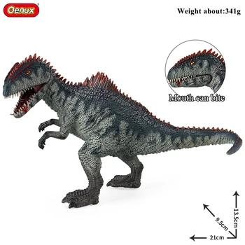 Oenux Jurassic Dinossauros de Brinquedo Savage Giganotosaurus Tiranossauro Boca Aberta Figuras de Ação PVC Coleção Brinquedo Dom Crianças