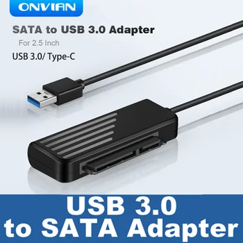 Onvian SATA Para USB Cabo Tipo-C Para SATA De 2,5 Polegadas, USB 3.0, SATA 5 gbps Rapidamente Transmitir Adaptador de Dados do HDD Unidade de Entrega Rápida