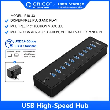 ORICO P10 HUB USB Adaptador de Alimentação de Alta Capacidade Flash Drive HDD Drive USB Várias Portas de Expansão, Acessórios de Computador Para Macbook Pro