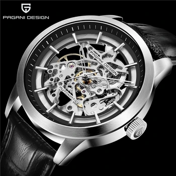 Pagani Design de Moda Automático Esqueleto de relógios Para Homens da Marca de Luxo relógio de Pulso Mecânico Impermeável 30M Relógio Relógio Masculino