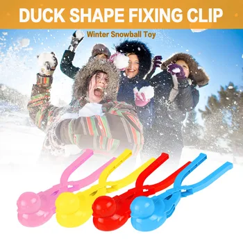 Para crianças de inverno ao ar livre do lazer brinquedo bola de neve clipe bonito pato em forma de bola de neve, fazendo com clip para crianças de neve areia ferramenta de molde