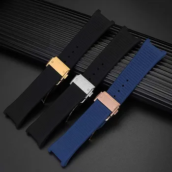 Para Ferragamo F80 esportes série fina de aço faixa de relógio de pulseira de borracha de silicone para homens e mulheres pulseira de 26mm Pulseira Côncavo