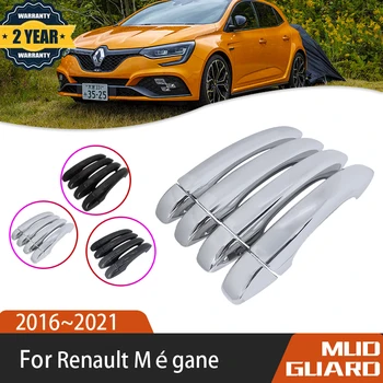 Para Renault Megane IV MK4 2016~2017 2019 2021 Aotu Elegant Cromado maçaneta da Porta Exterior da Tampa de Acessórios para carros Adesivos de Conjunto de Guarnição 1