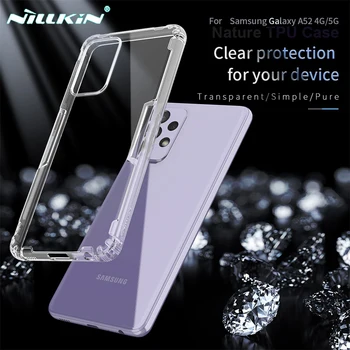 Para Samsung Galaxy A52 A72 A52S 4G 5G Caso Nillkin Natureza Transparente de Silicone Macio Telefone de TPU Capa Traseira Para Samsung A52 4G 1