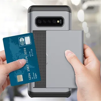Para Samsung galaxy S10 5G Caso de Proteção de Crédito do Titular do Cartão de IDENTIFICAÇÃO do Slot Case Para Samsung Galaxy S10 5G S10 Plus S10 E a caixa do telefone 2