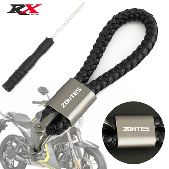 Para Zontes G1 ZT125U ZT 125 U ZT 310R 310X ZT310R G1 125 ZT125 Motocicleta de Alta qualidade Mão de Tecido de Couro Chaveiro Chaveiro de Metal
