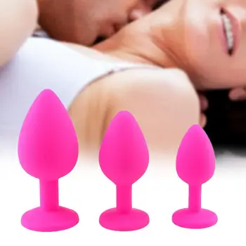 Plug Anal Impermeável Strass Design 3 Cores Plug Anal Brinquedo do Sexo para Casais 1