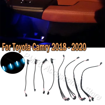 PMFC LED Atmosfera de Luz Interior 4Door de armazenamento de caixa de Luz Ambiente Ice Blue LED Fotocondutivo estilo Para Toyota 2018 2019 2020