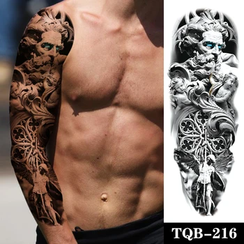 Fim Impermeável da Etiqueta Temporária Tatuagem Preto e branco impermanência Chinês mito de caracteres braço falso tatto flash tatuagem para homens mulheres \ Beleza & Saúde | Arquitetomais.com.br 11