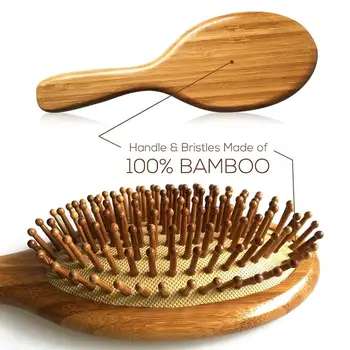 Prémio Madeira de Bambu Escova de Cabelo de Melhorar o Crescimento do Cabelo Madeira escova de cabelo Evitar a Perda de Cabelo Pente de Dentes do Pente de Bambu 2