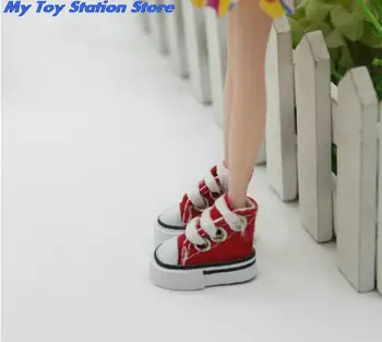 QUENTE 1Pair Mini Boneca Sapatos para Sharon Boneca, Botas de Lona Denim, sapatos Sapatos Para menina Boneca para BJD Brinquedo Bonecas de Tênis Acessórios 2
