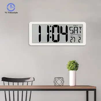 Relógio de Parede LED Digital Grande Número de Visualização da Hora de Alarme de Relógio com Data de Temperatura, Mesa Secretária Relógio Relógios Electrónicos de Decoração de Casa 1