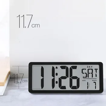 Relógio de Parede LED Digital Grande Número de Visualização da Hora de Alarme de Relógio com Data de Temperatura, Mesa Secretária Relógio Relógios Electrónicos de Decoração de Casa 2